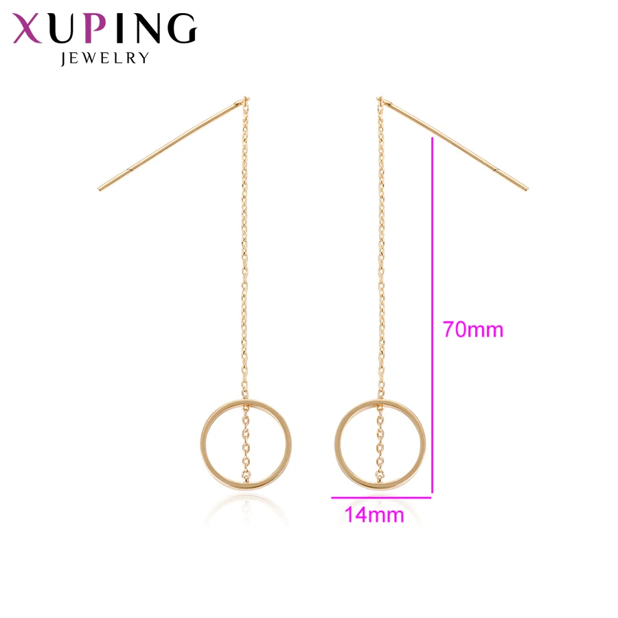 Xuping длинные модные серьги золотого цвета покрытые для женщин Рождественский
