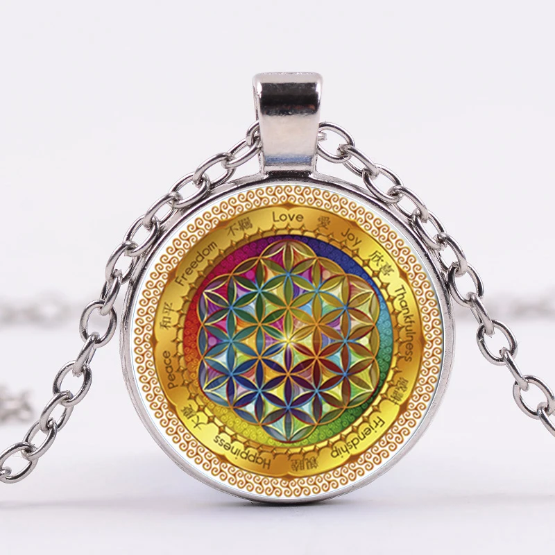 SONGDA буддистское ожерелье с цветком жизни Ом Йога чакра священный геометрический