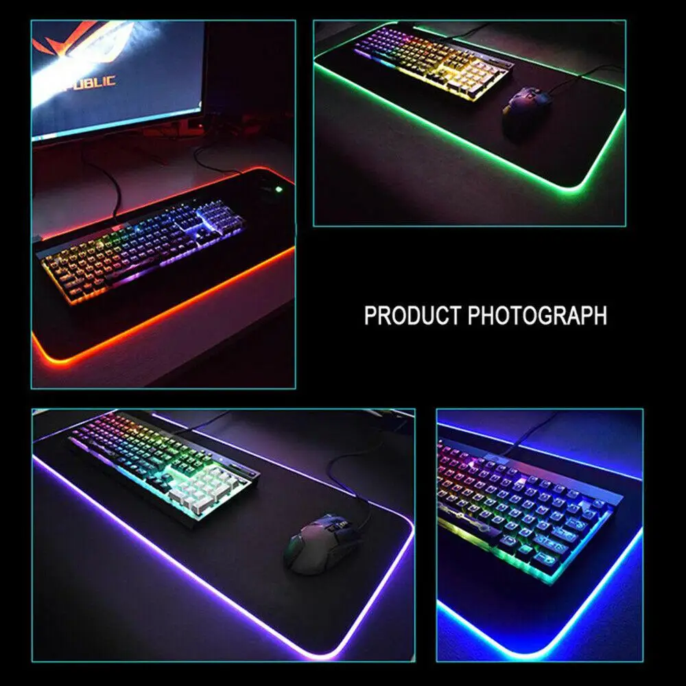 EastVita RGB цветное светодиодное освещение игровой коврик для мыши Коврик для ПК ноутбука 350*250 мм RGB большой игровой коврик для мыши r20