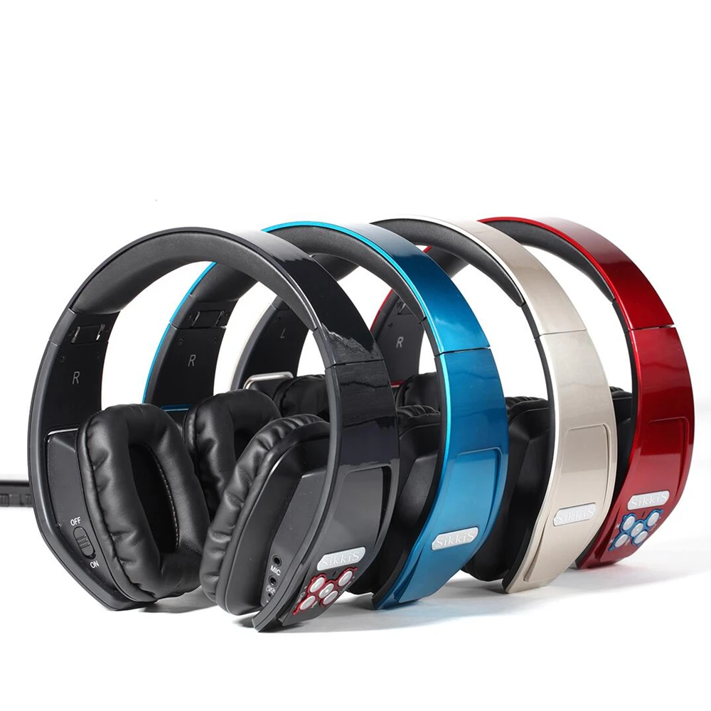 Беспроводные Складные Bluetooth наушники SikkiS с микрофоном дистанционным управлением