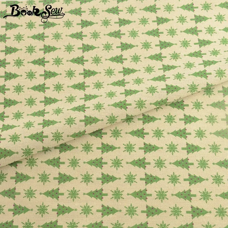 Booksew Рождественская елка дизайнерская хлопковая льняная ткань тканевая сделай