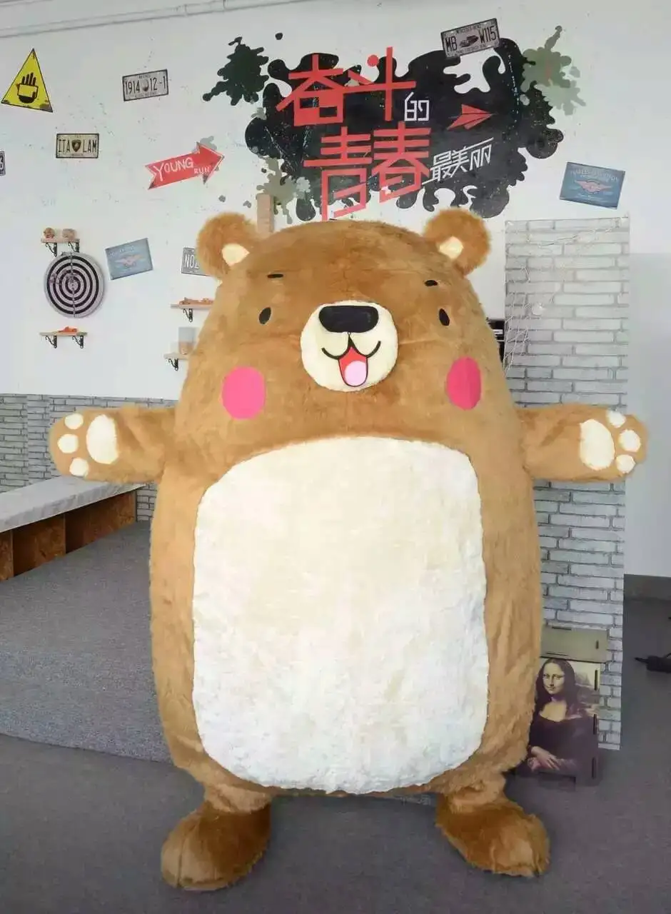 Flatout медведь костюм талисмана способный преодолевать Броды для взрослых костюмы