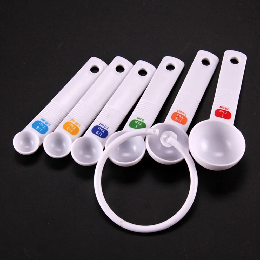 White 10pcs 5/6/10 шт. Нержавеющая сталь измерительный ложки Чай Кофе Кухня программное средство - Цвет: White 10pcs