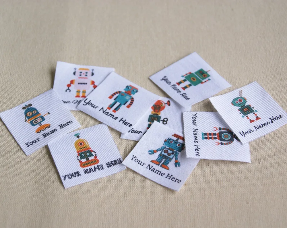 

70 pieces Custom logo labels / brand labels, personalized name tags for children, iron on,Custom Clothing Labels,Name Tags