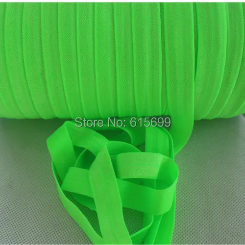 

FOE solid fold over elastic 100 yards/roll ,1 inch (25mm) shinny elastic ribbon,556 acid green colors