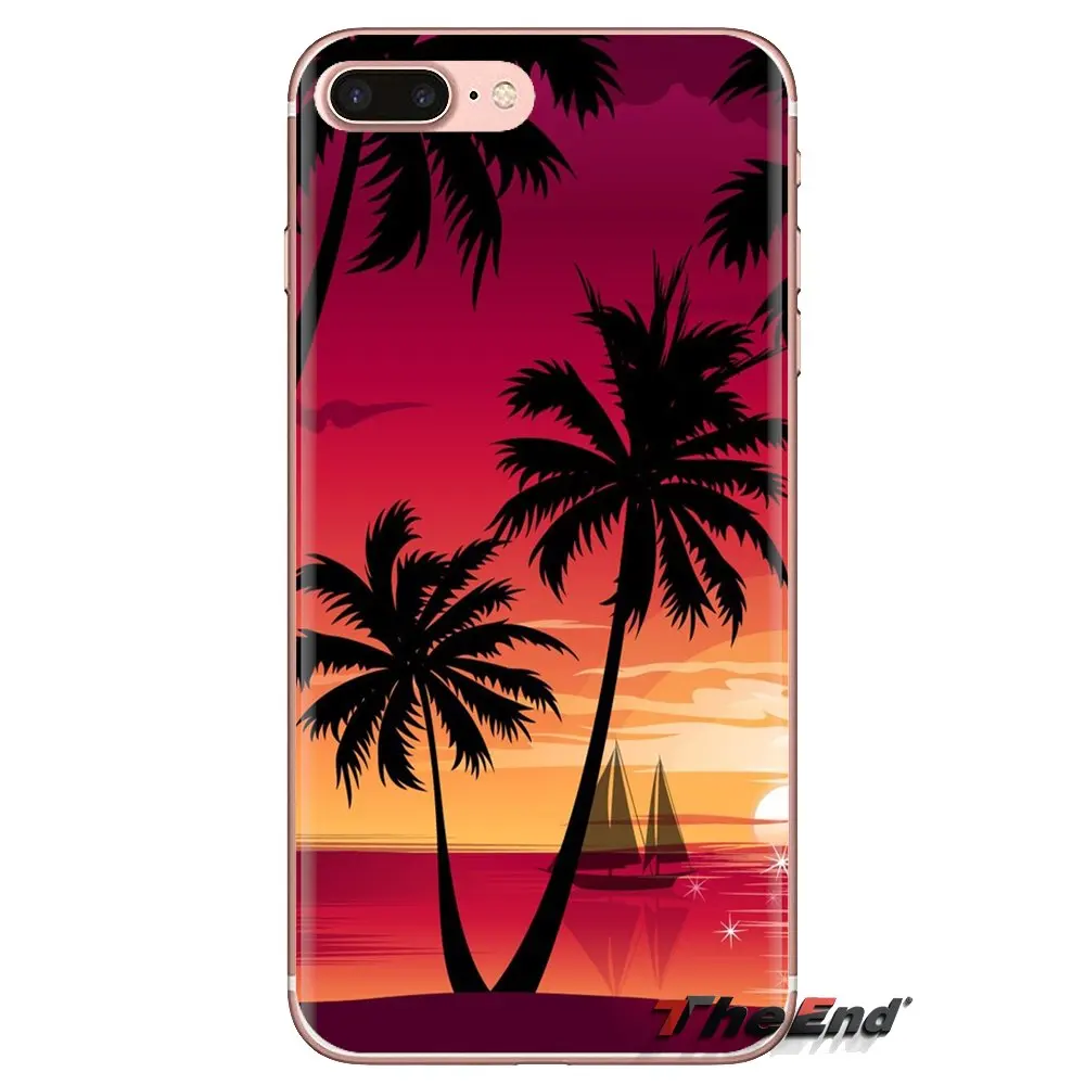 Soft TPU Cover For Xiaomi Mi3 Samsung A10 A30 A40 A50 A60 A70 Galaxy S2 Note 2 Grand Core Prime Tropical Beach Palm leaves Trees |