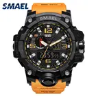 SMAEL мужские спортивные часы, Двойные цифровые часы, 1545 5ATM водонепроницаемые мужские наручные часы, военный секундомер, спортивные часы для мужчин