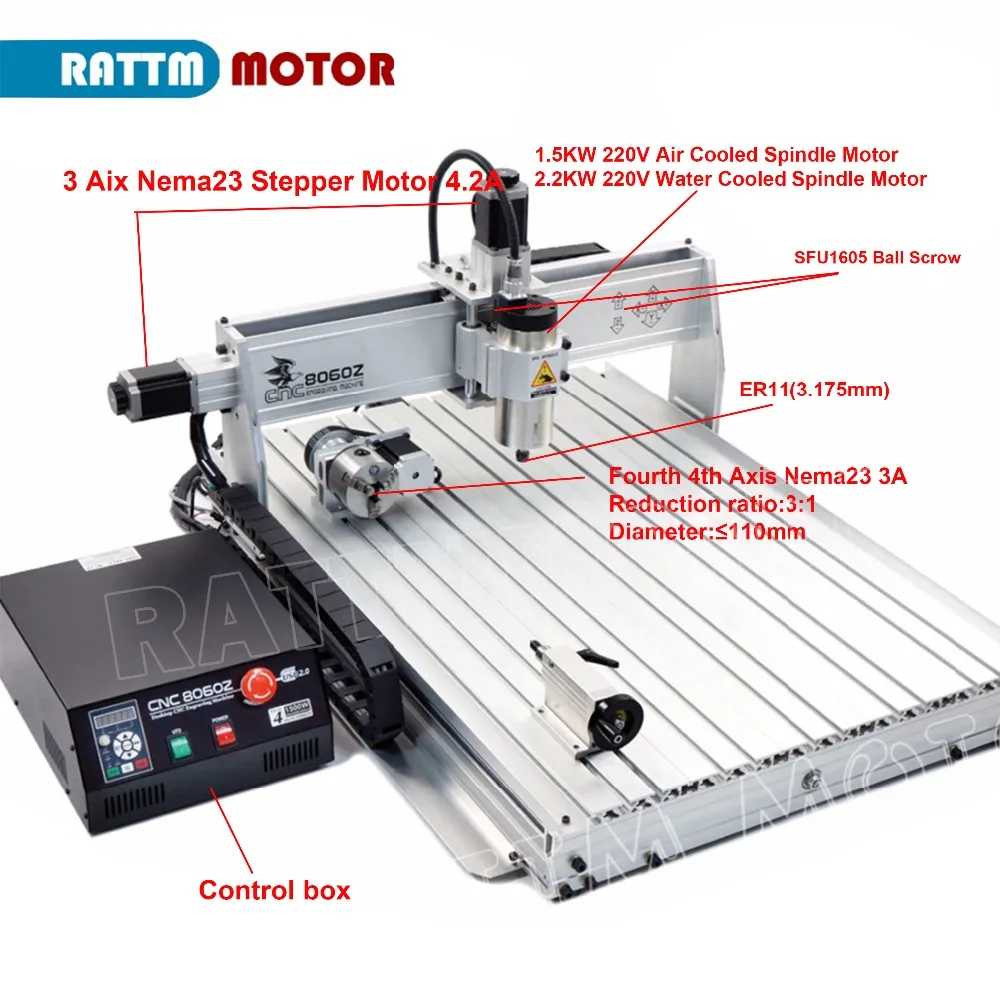 1.5 кВт/2 2 кВт CNC 8060Z 4 оси USB MACH3 ER16 фрезерный станок с ЧПУ engaver сверлильный |