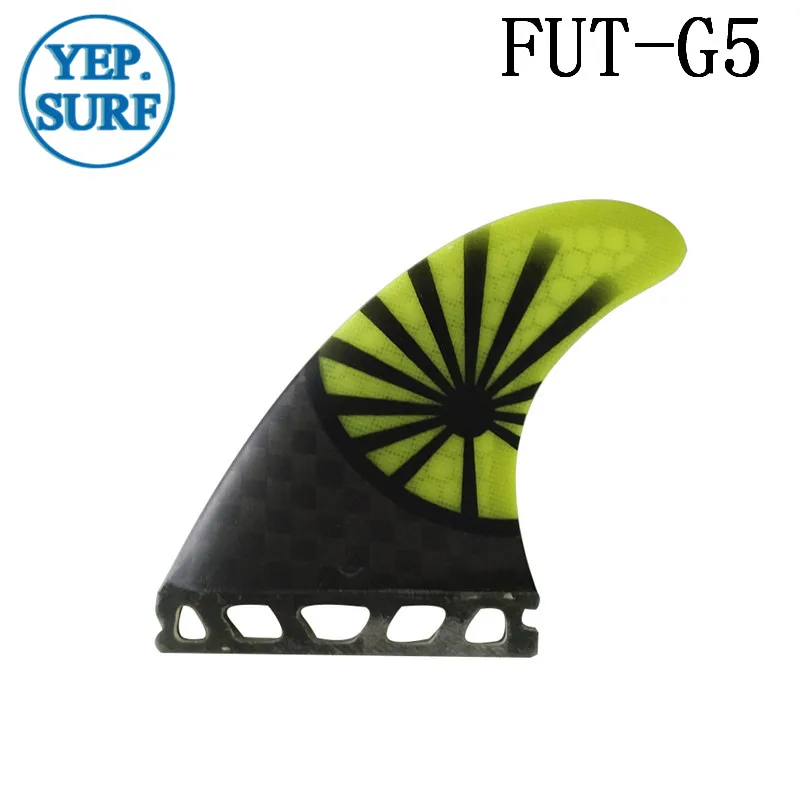 Новое будущее плавник G5 сотовое волокно углеродное желтое для серфинга будущего