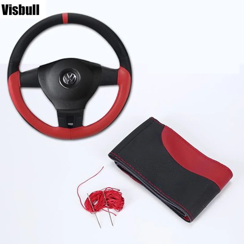 Visbullr чехол рулевого колеса автомобиля из искусственной кожи/DIY оплетка руля авто
