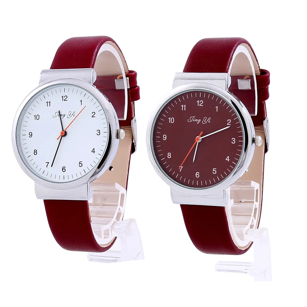 Простой Стиль для мужских и женских часов римскими цифрами красный Белый