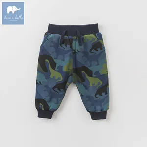 DB6195 dave bella осенние детские штаны для мальчиков с принтом динозавра, длинные модные штаны для малышей, брюки для мальчиков