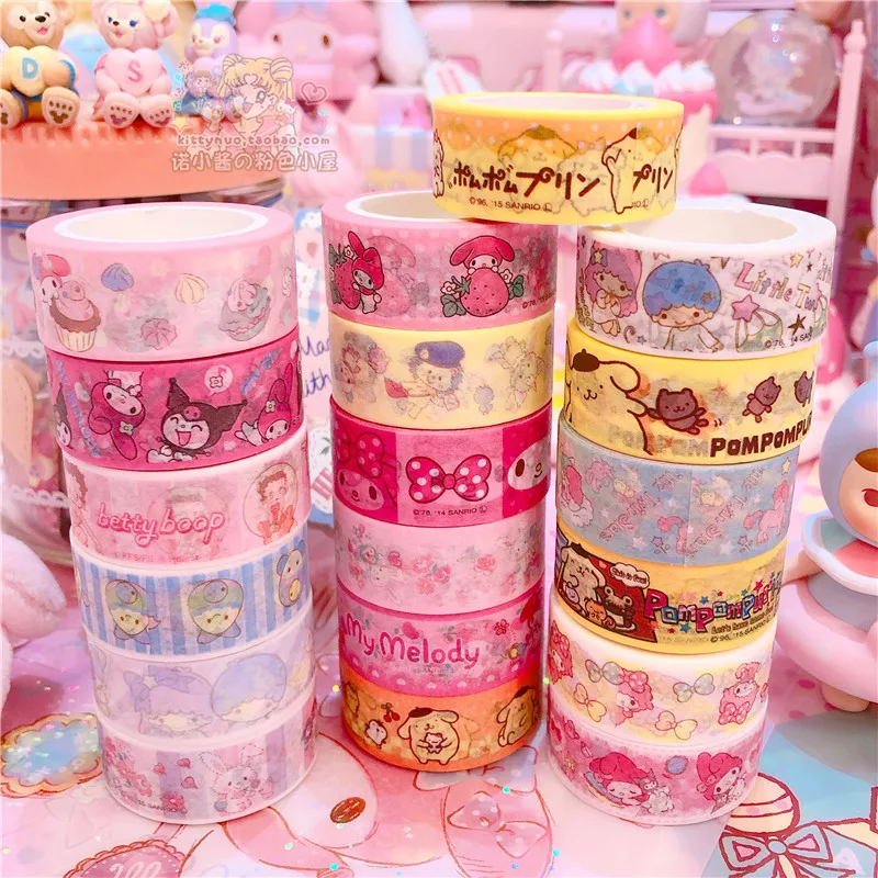 2 шт./лот, мультик, моя мелодия, маленькие звезды-близнецы, Cinnamoroll, Васи, лента, сделай сам, японская бумага, декоративная маскирующая лента, наклейки