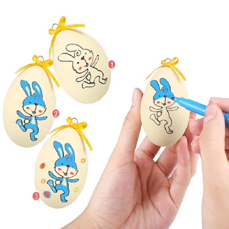 4 шт./лот пасхальные яйца украшения для детей сделай сам ручная роспись граффити