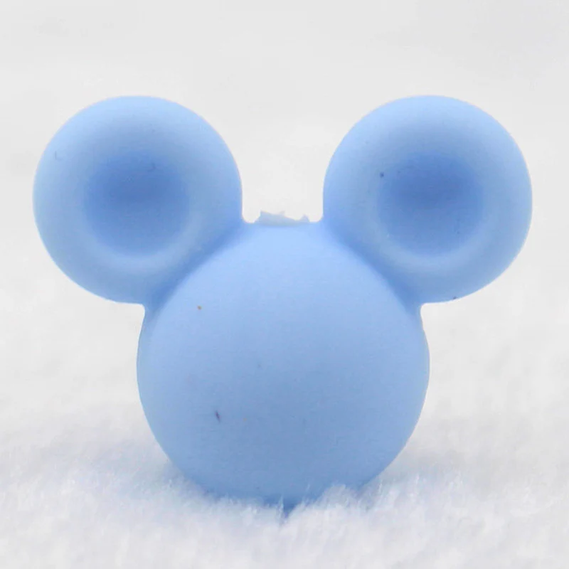 Blue 3 шт./лот Детские Прорезыватели для зубов мультфильм силиконовые бусины для ожерелья BPA бесплатно Дети Забавный Прорезыватель зубов игрушки Аксессуары Уход DIY - Цвет: Blue