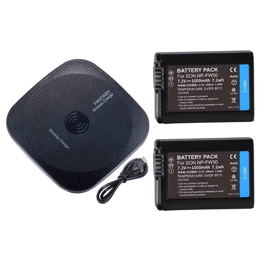 2-in-1 Charger Kit Mamen NP-FW50 NPFW50 NP FW50 Беспроводная батарея для цифровой камеры+ Беспроводное зарядное устройство для sony A5000 A5100 A6000 A6100 - Color: 2-in-1 Charger Kit