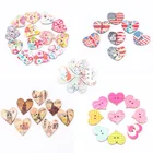 Деревянные пуговицы для скрапбукинга, аксессуары ручной работы для шитья, украшения дома, DIY, в форме сердца, 30 шт.