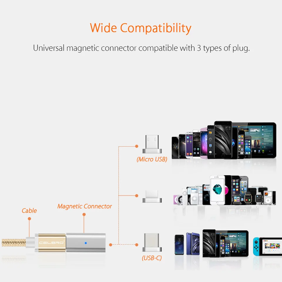 Магнитный разъем Micro USB Type C Usb-C магнитный Usb-адаптер кабель для быстрой зарядки Xiaomi