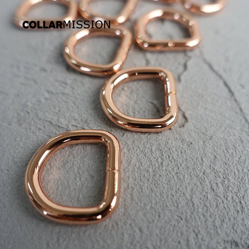 

100pcs/lot 15mm Metal Non-Welded Adjustable D Ring For Backpacks Straps shoes Bags Cat Dog Collar D Buckle DIY Accessorie DK15M