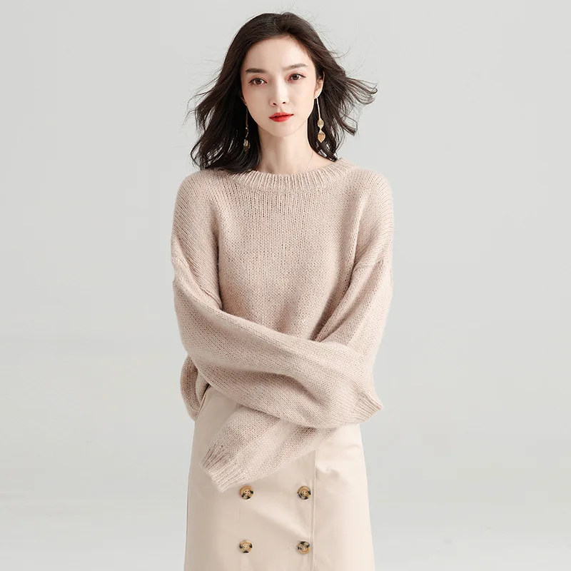 2020 Winter Plain Loose Sweater Women Top Pullover Casual Womens Sueter Mujer Outerwear Korean Woman Clothes RWC185037 | Женская одежда