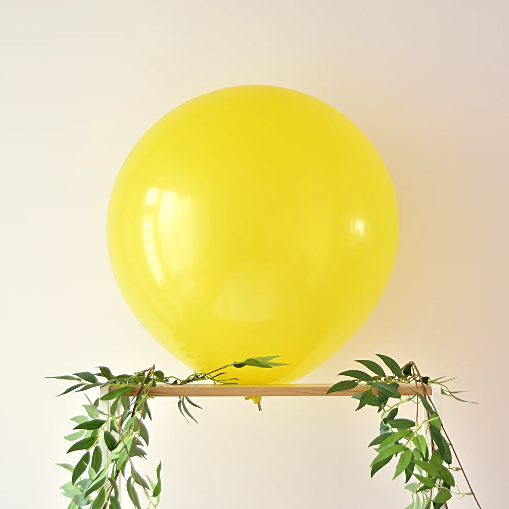 Round yellow 36 дюймов Rouind красочные большие латексные шары, гелий надувные гигантские шары для свадьбы и дня рождения вечерние большие шары украшения - Цвет: Round yellow