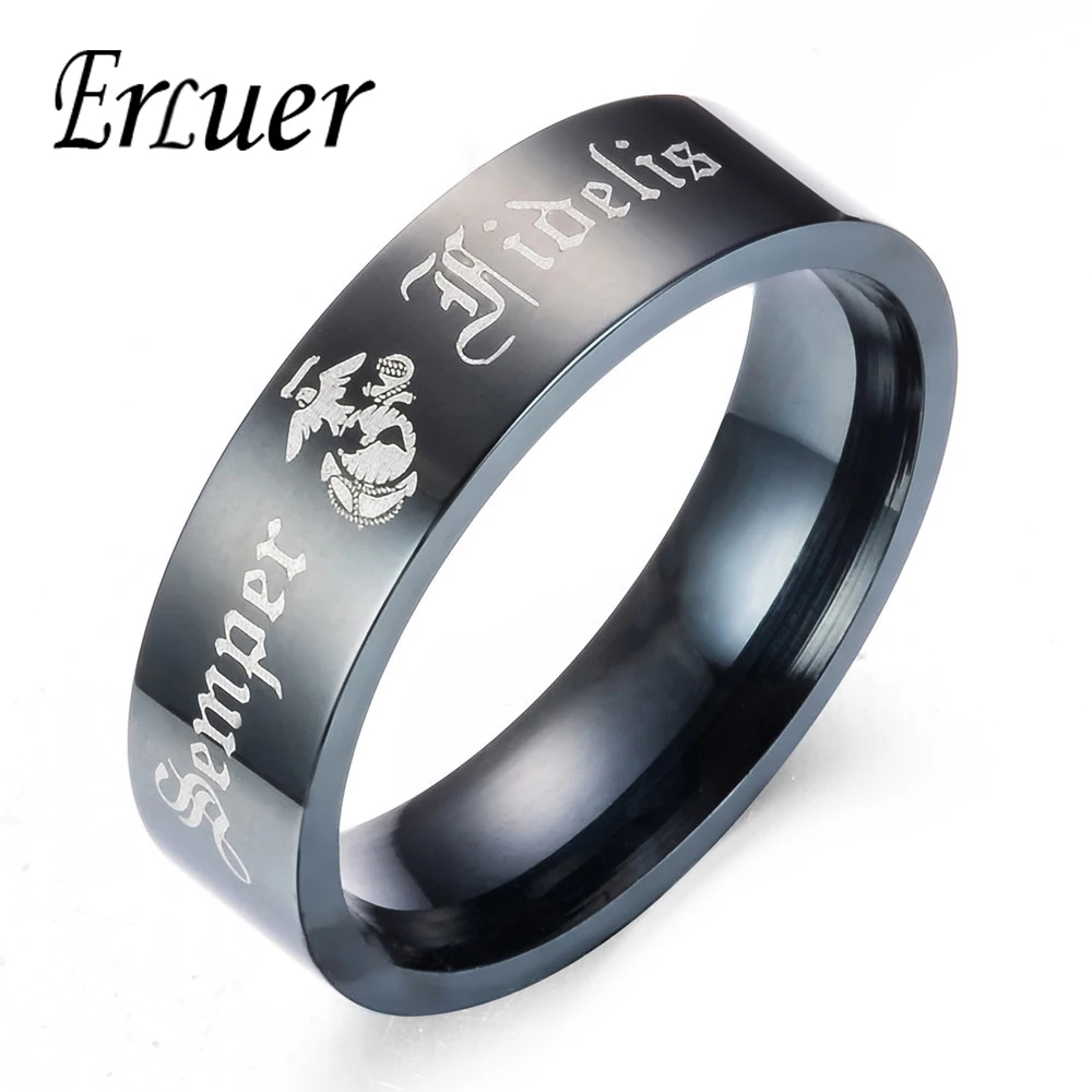 Мода от aruel Black Pipe Army Ring USMC дизайнерское мужское кольцо из нержавеющей стали 316