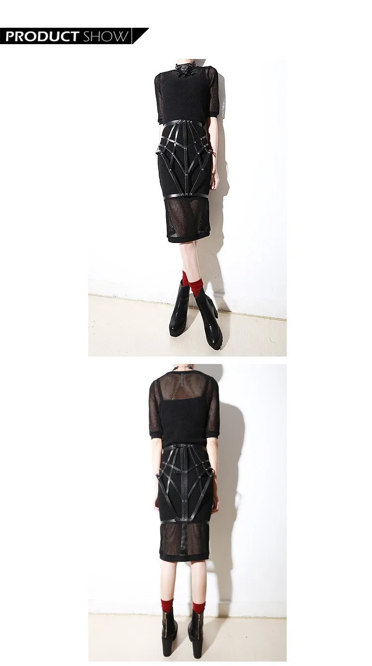 Сексуальные модные регулируемые ремни для тела из искусственной кожи шипованные