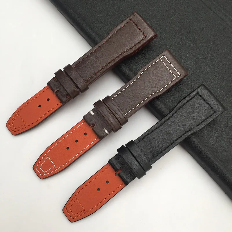 Мужской ремешок из телячьей кожи для часов IWC Pilot Mark XVII IW327004 IW377714, ремешок для часов 21 мм, коричневый ремень, браслеты для мужчин