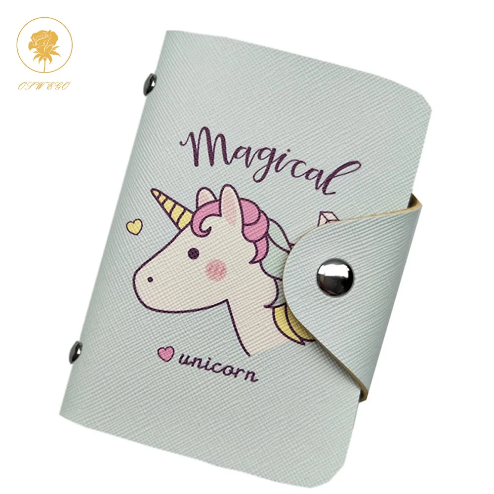 OSWEGO держатель для карт кошелек мультфильм Unicornio женщин из искусственной кожи ID