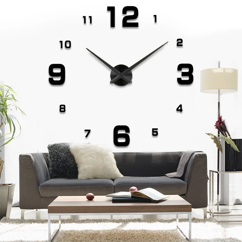 Новинка, модные 3D настенные часы, часы reloj de pared, 3d, сделай сам, акриловые зеркальные наклейки, кварцевые, Современное украшение для дома