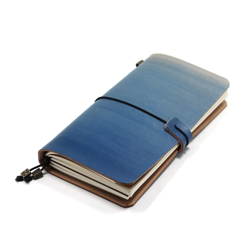 Блокнот для путешествий из кожи с градиентом чернил цветной ежедневник