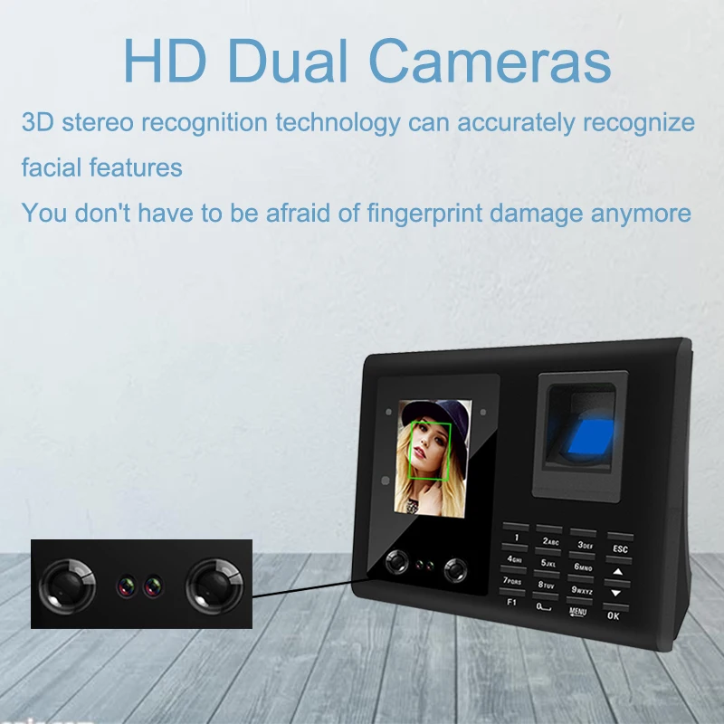 Биометрическая система учёта времени часы работник TCPIP USB распознавание лица