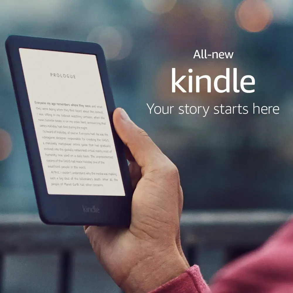 Nuova versione Kindle Black 2019, ora con una luce frontale integrata, schermo e-ink eBook Wi-Fi da 8GB lettori di e-Book da 6 pollici
