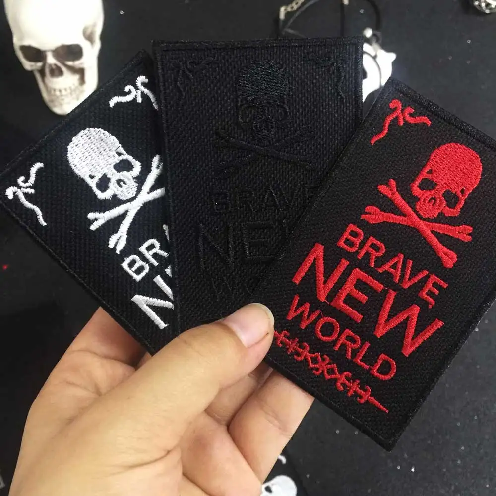 Заплата вышивки с черепом The вышитые нашивки значки военный тактический рюкзак