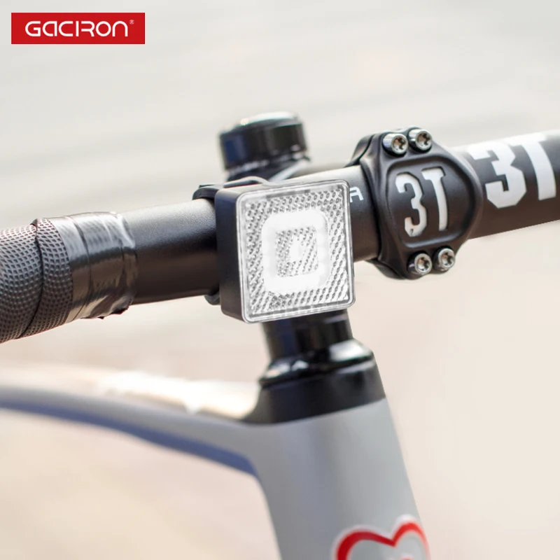 

GACIRON Bike Front Light Warning Spot light 80Lumen LED Lamp Waterproof Motion Sensor HeadLight USB Rechargeable Bike Accessory