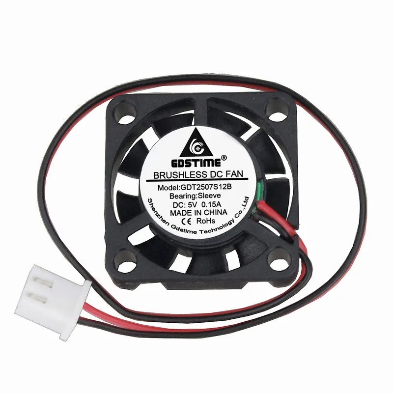 2 шт. бесшумный охлаждающий вентилятор 25x25x7 мм 5 В|fan 25x25x7mm|cooler 25mmcooling fan |