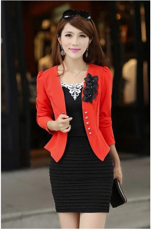 Новинка 2017 Женский облегающий Блейзер элегантная верхняя одежда на весну и осень