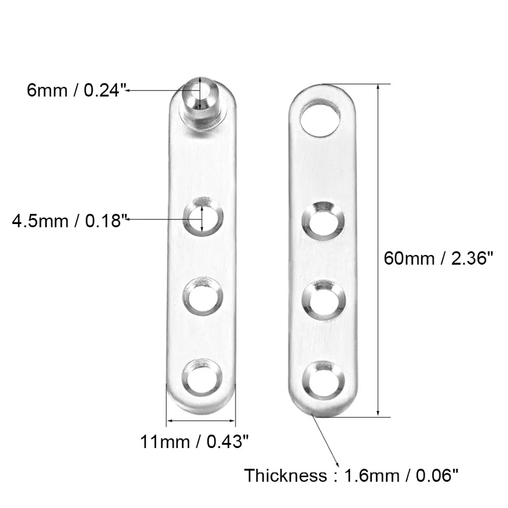 UXCELL новейшая модель 4 шт. шарнирная Петля из нержавеющей стали 60 мм x 11 диаметр 5 для вращающихся дверей