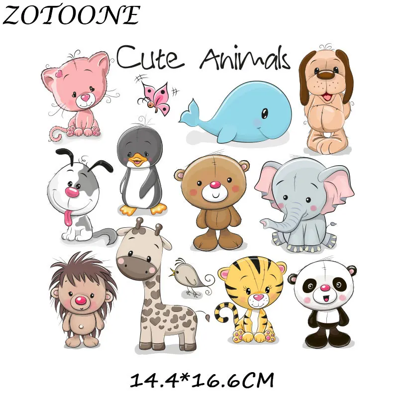 ZOTOONE милые животные, комбинация, единорог, железные нашивки для одежды, термо-Стикеры для одежды, аппликация в виде сердца, детская одежда - Цвет: 924