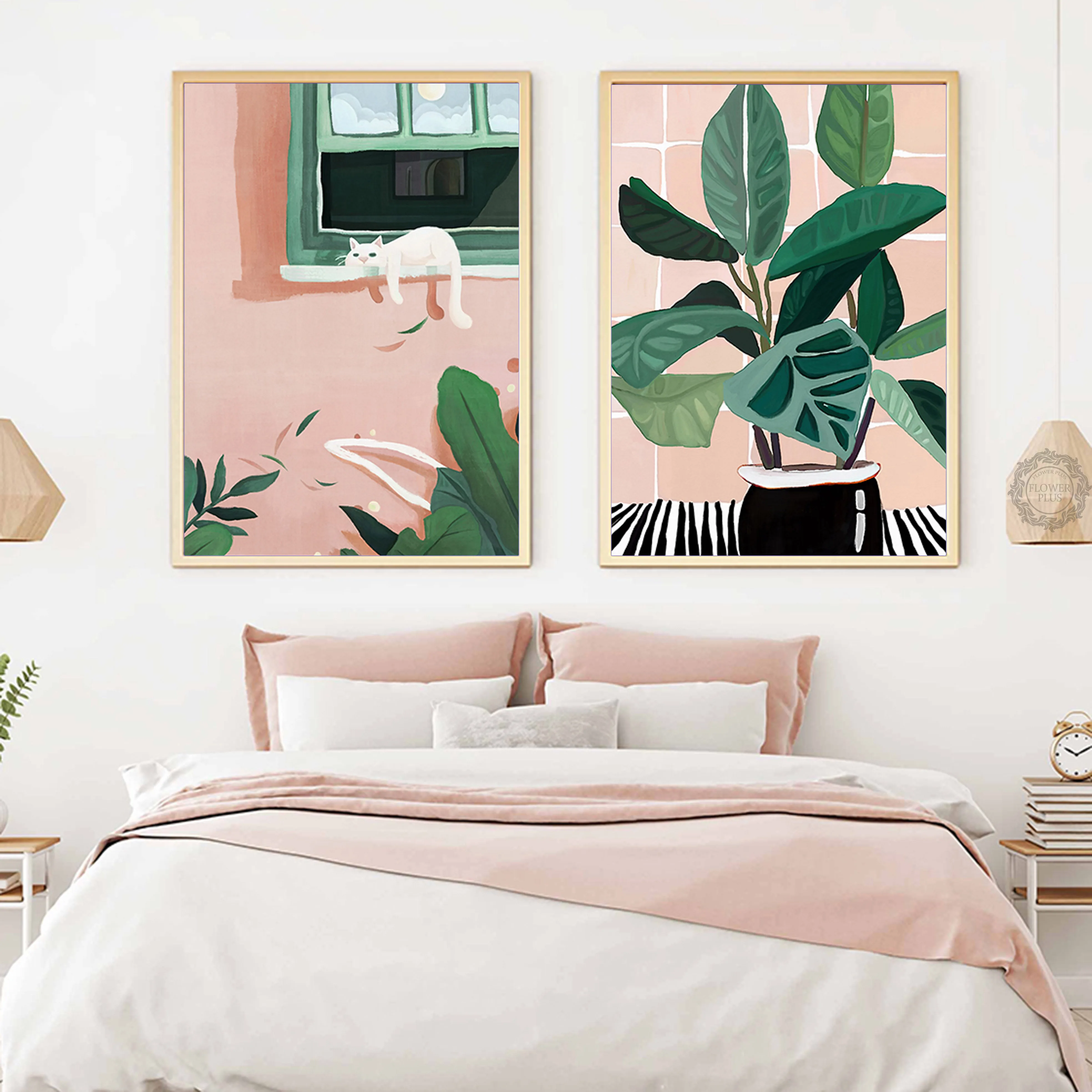 Ваза в скандинавском стиле Противоударная заданяя кошка холст для живописи