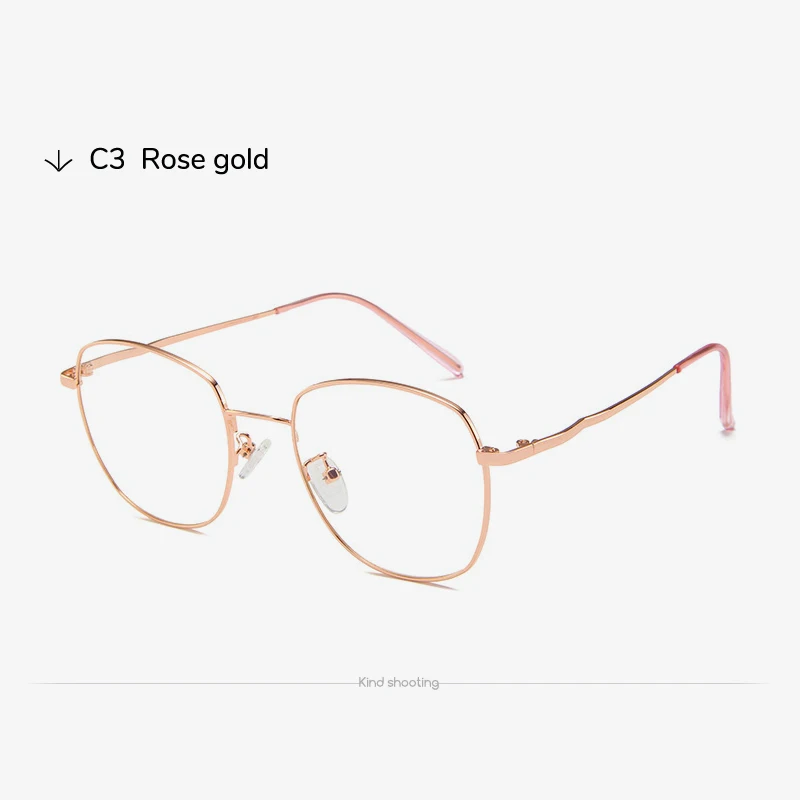 Rose gold Toketorism, прозрачные линзы, очки по рецепту, очки для женщин, близорукость, оправа для очков, для мужчин, 5413 - Цвет оправы: Rose gold