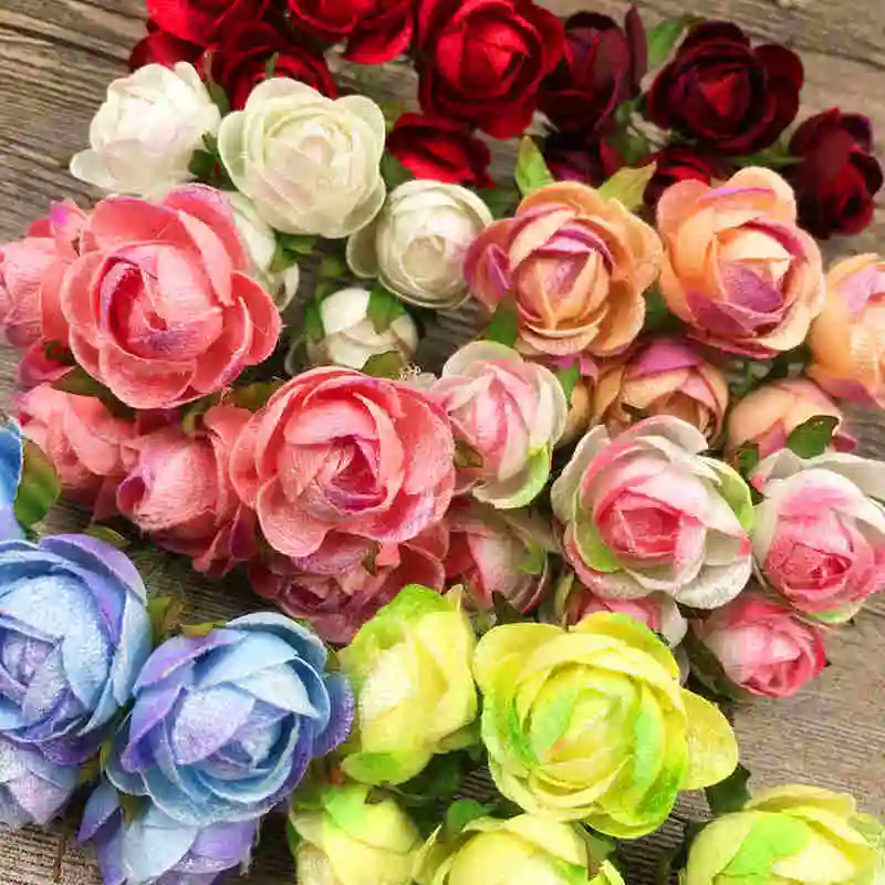 Искусственные Шелковые чайные бутоны 6 шт. (3 см/a) искусственный цветочный букет