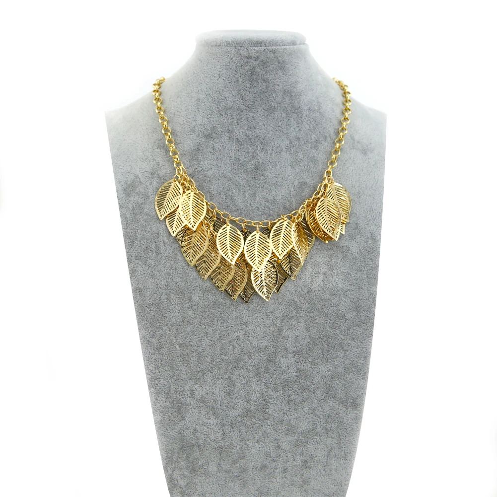 TrinketSea 2017 новое поступление женское ажурное ожерелье с золотым листом роскошное