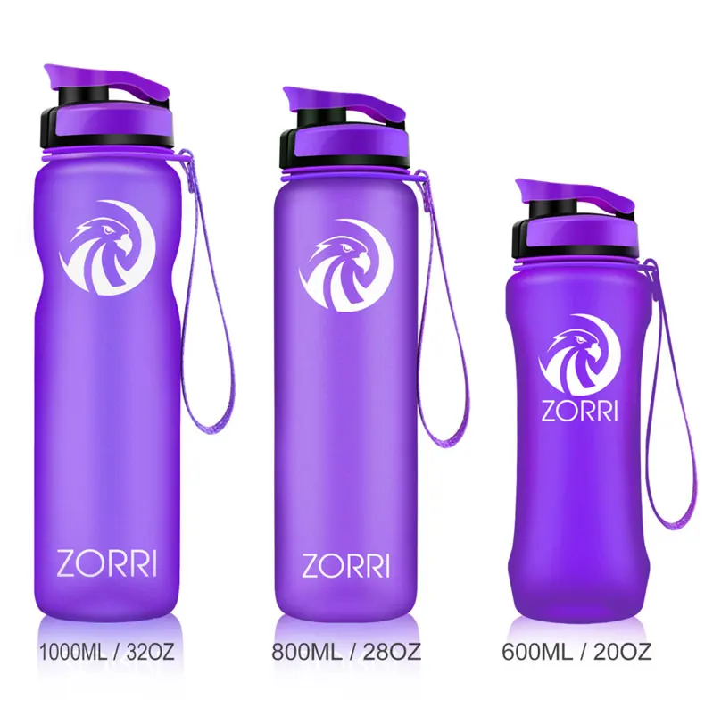 purple ZORRI бутылка для воды шейкер для протеина Спортивная бутылка для воды для туризма и кемпинга на открытом воздухе Велоспорт Защита от протечек здоровье вода+ бутылки - Цвет: purple