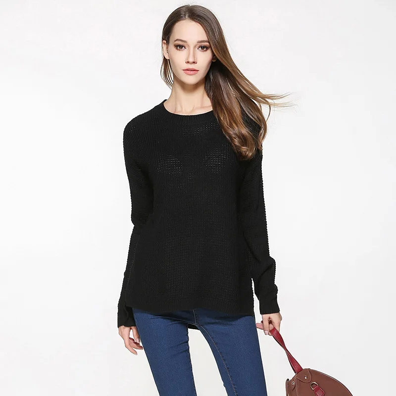 

Women's Long Sleeve Loose Oversized Pullover Sweater Knit Jumper