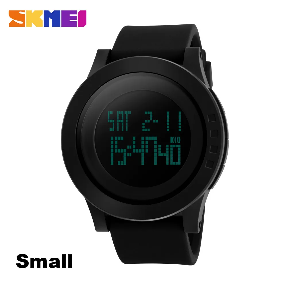 Small Black Black SKMEI мужские часы Военные Спортивные часы модные силиконовые водонепроницаемые светодиодный цифровые часы для мужчин Роскошные часы Relogio Masculino 1142 - Цвет: Small Black Black