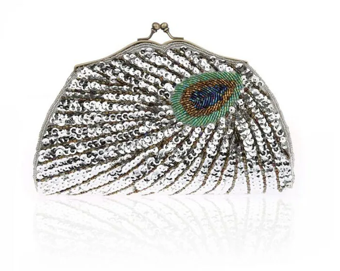 2018 клатч с павлином синий зеленый золотой вышитыми блестками женская вечерняя