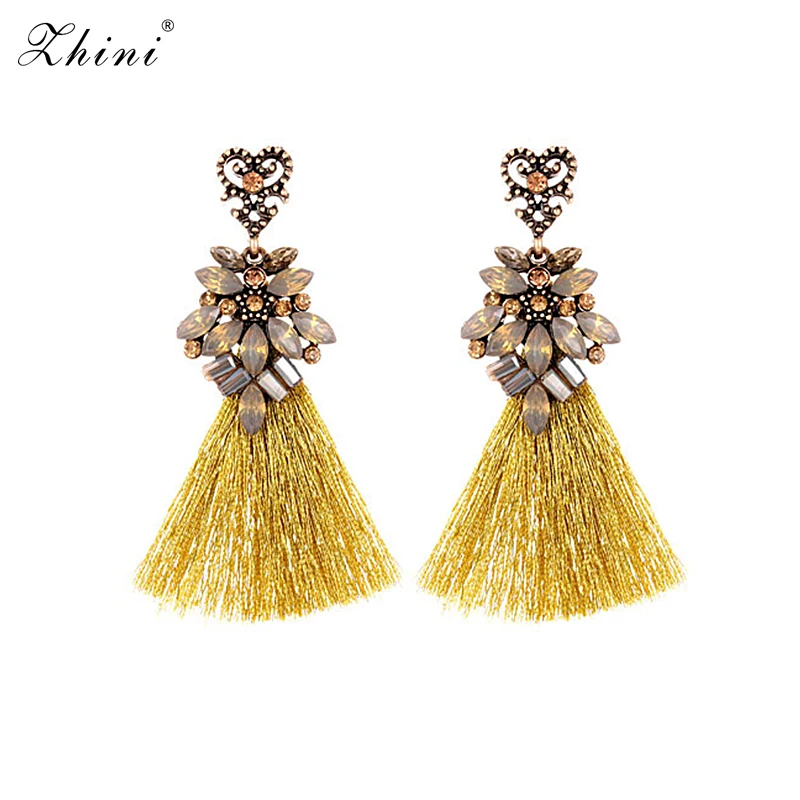 ZHINI для женщин серьги Hyperbole Fashion Sector Красочные кисточки женские подвески Bijoux