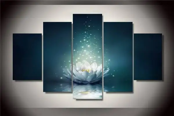 Hd печать цветок лилии цветение воды холст декор комнаты плакат картина