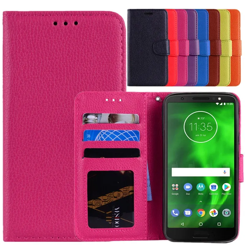 Для Motorola Moto G4 Plus Play G5 G6 2018 X Роскошный кожаный флип кошелек в стиле ретро личи с
